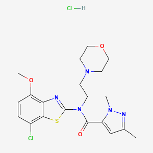 N-(7-chloro-4-methoxybenzo[d]thiazol-2-yl)-1,3-dimethyl-N-(2-morpholinoethyl)-1H-pyrazole-5-carboxamide hydrochloride