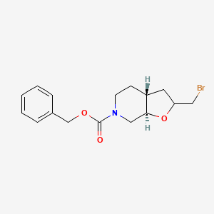 molecular formula C16H20BrNO3 B2365324 Trans-Benzyl 2-(Bromomethyl)Hexahydrofuro[2,3-C]Pyridine-6(2H)-Carboxylate CAS No. 354154-95-3