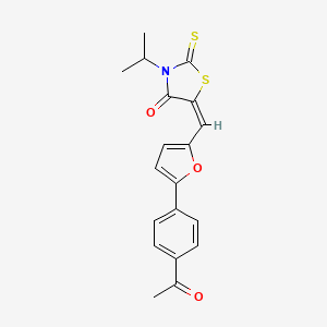 (E)-5-((5-(4-acetylphenyl)furan-2-yl)methylene)-3-isopropyl-2-thioxothiazolidin-4-one