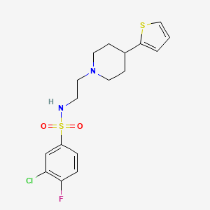3-chloro-4-fluoro-N-(2-(4-(thiophen-2-yl)piperidin-1-yl)ethyl)benzenesulfonamide