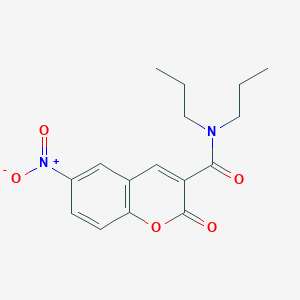 molecular formula C16H18N2O5 B2365338 6-nitro-2-oxo-N,N-dipropyl-2H-chromene-3-carboxamide CAS No. 433688-09-6