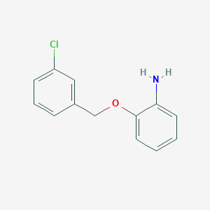 molecular formula C13H12ClNO B2365347 2-[(3-Chlorophenyl)methoxy]aniline CAS No. 1019111-09-1