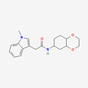molecular formula C19H24N2O3 B2365349 2-(1-methyl-1H-indol-3-yl)-N-(octahydrobenzo[b][1,4]dioxin-6-yl)acetamide CAS No. 1902926-14-0