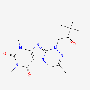 molecular formula C16H22N6O3 B2365351 1-(3,3-dimethyl-2-oxobutyl)-3,7,9-trimethyl-4H-purino[8,7-c][1,2,4]triazine-6,8-dione CAS No. 898412-79-8