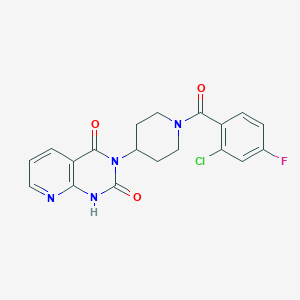 molecular formula C19H16ClFN4O3 B2365354 3-(1-(2-chloro-4-fluorobenzoyl)piperidin-4-yl)pyrido[2,3-d]pyrimidine-2,4(1H,3H)-dione CAS No. 2034225-61-9