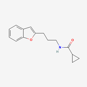 molecular formula C15H17NO2 B2365356 N-[3-(1-benzofuran-2-yl)propyl]cyclopropanecarboxamide CAS No. 2034414-74-7