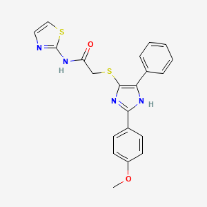 2-((2-(4-methoxyphenyl)-5-phenyl-1H-imidazol-4-yl)thio)-N-(thiazol-2-yl)acetamide