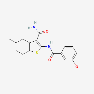 molecular formula C18H20N2O3S B2365366 2-(3-Methoxybenzamido)-5-methyl-4,5,6,7-tetrahydrobenzo[b]thiophene-3-carboxamide CAS No. 476280-25-8