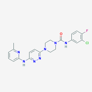 N-(3-chloro-4-fluorophenyl)-4-(6-((6-methylpyridin-2-yl)amino)pyridazin-3-yl)piperazine-1-carboxamide
