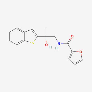 molecular formula C16H15NO3S B2365373 N-[2-(1-benzothiophen-2-yl)-2-hydroxypropyl]furan-2-carboxamide CAS No. 2034471-20-8