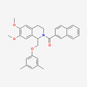 molecular formula C31H31NO4 B2365385 (1-((3,5-dimethylphenoxy)methyl)-6,7-dimethoxy-3,4-dihydroisoquinolin-2(1H)-yl)(naphthalen-2-yl)methanone CAS No. 681153-89-9