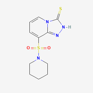 molecular formula C11H14N4O2S2 B2365390 8-(piperidin-1-ylsulfonyl)[1,2,4]triazolo[4,3-a]pyridine-3(2H)-thione CAS No. 1291486-49-1