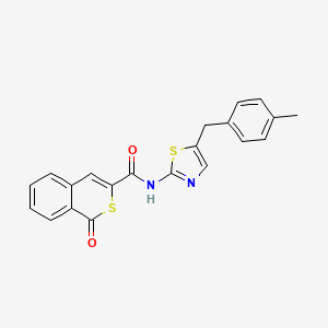 molecular formula C21H16N2O2S2 B2365397 N-[5-(4-methylbenzyl)-1,3-thiazol-2-yl]-1-oxo-1H-isothiochromene-3-carboxamide CAS No. 950383-21-8