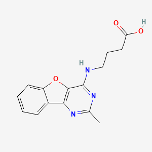 molecular formula C15H15N3O3 B2365399 4-((2-Methylbenzofuro[3,2-d]pyrimidin-4-yl)amino)butanoic acid CAS No. 845633-47-8