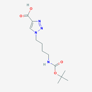 molecular formula C12H20N4O4 B2365421 1-(4-{[(tert-butoxy)carbonyl]amino}butyl)-1H-1,2,3-triazole-4-carboxylic acid CAS No. 1909347-70-1