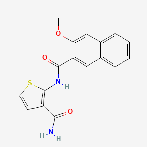 molecular formula C17H14N2O3S B2365430 2-[(3-Methoxynaphthalene-2-carbonyl)amino]thiophene-3-carboxamide CAS No. 864941-14-0