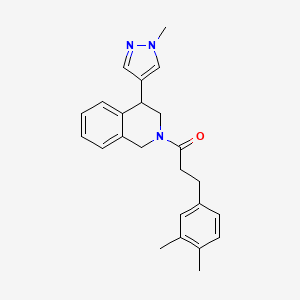 molecular formula C24H27N3O B2365431 3-(3,4-dimethylphenyl)-1-(4-(1-methyl-1H-pyrazol-4-yl)-3,4-dihydroisoquinolin-2(1H)-yl)propan-1-one CAS No. 2194904-30-6