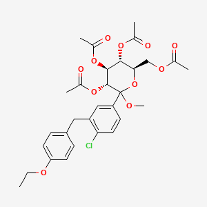 molecular formula C30H35ClO11 B2365441 D-Glucopyranoside, Methyl 1-C-[4-chloro-3-[(4-ethoxyphenyl)Methyl]phenyl]-, tetraacetate CAS No. 461432-28-0