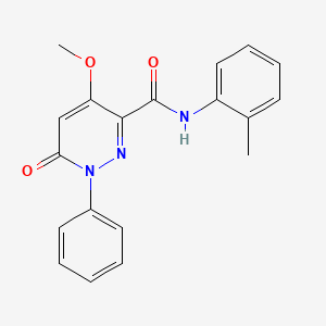 molecular formula C19H17N3O3 B2365449 4-methoxy-N-(2-methylphenyl)-6-oxo-1-phenylpyridazine-3-carboxamide CAS No. 1004640-26-9