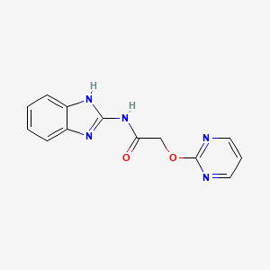 molecular formula C13H11N5O2 B2365452 N-(1H-benzo[d]imidazol-2-yl)-2-(pyrimidin-2-yloxy)acetamide CAS No. 1251635-26-3