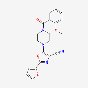 molecular formula C20H18N4O4 B2365454 2-(呋喃-2-基)-5-(4-(2-甲氧基苯甲酰)哌嗪-1-基)恶唑-4-腈 CAS No. 915894-08-5