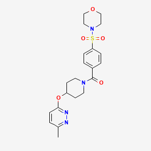 molecular formula C21H26N4O5S B2365456 (4-((6-Methylpyridazin-3-yl)oxy)piperidin-1-yl)(4-(morpholinosulfonyl)phenyl)methanone CAS No. 1797592-95-0