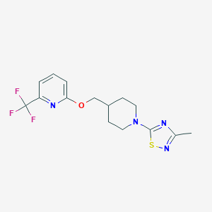 molecular formula C15H17F3N4OS B2365463 2-{[1-(3-Methyl-1,2,4-thiadiazol-5-yl)piperidin-4-yl]methoxy}-6-(trifluoromethyl)pyridine CAS No. 2197884-52-7