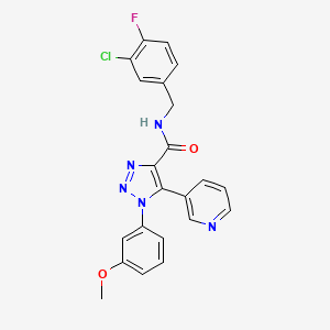 molecular formula C22H17ClFN5O2 B2365473 N-(3-chloro-4-fluorobenzyl)-1-(3-methoxyphenyl)-5-(pyridin-3-yl)-1H-1,2,3-triazole-4-carboxamide CAS No. 1251690-28-4