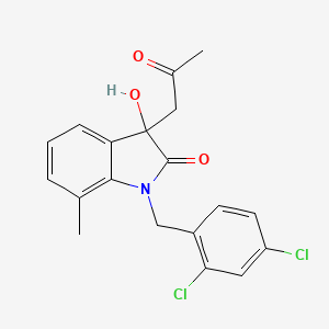 molecular formula C19H17Cl2NO3 B2365475 1-(2,4-二氯苄基)-3-羟基-7-甲基-3-(2-氧代丙基)-1,3-二氢-2H-吲哚-2-酮 CAS No. 881078-03-1