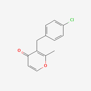 molecular formula C13H11ClO2 B2365495 3-(4-chlorobenzyl)-2-methyl-4H-pyran-4-one CAS No. 400087-29-8