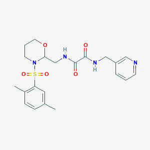 molecular formula C21H26N4O5S B2365497 N-[[3-(2,5-dimethylphenyl)sulfonyl-1,3-oxazinan-2-yl]methyl]-N''-(3-pyridinylmethyl)oxamide CAS No. 872724-43-1