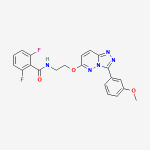 molecular formula C21H17F2N5O3 B2365501 2,6-二氟-N-(2-((3-(3-甲氧基苯基)-[1,2,4]三唑并[4,3-b]哒嗪-6-基)氧基)乙基)苯甲酰胺 CAS No. 1021125-29-0