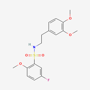 molecular formula C17H20FNO5S B2365504 N-[2-(3,4-dimethoxyphenyl)ethyl]-5-fluoro-2-methoxybenzenesulfonamide CAS No. 873586-78-8