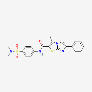 molecular formula C21H20N4O3S2 B2365511 N-[4-(dimethylsulfamoyl)phenyl]-3-methyl-6-phenylimidazo[2,1-b][1,3]thiazole-2-carboxamide CAS No. 898656-56-9