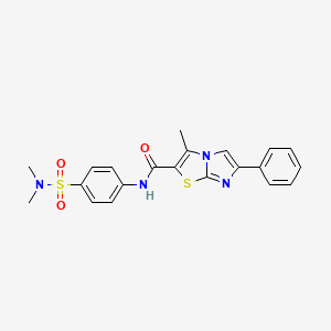 molecular formula C21H20N4O3S2 B2365511 N-(4-(N,N-dimethylsulfamoyl)phenyl)-3-methyl-6-phenylimidazo[2,1-b]thiazole-2-carboxamide CAS No. 898656-56-9