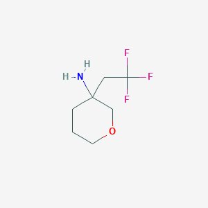 molecular formula C7H12F3NO B2365512 3-(2,2,2-Trifluoroethyl)oxan-3-amine CAS No. 1780384-57-7