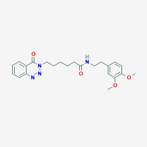 molecular formula C23H28N4O4 B2365517 N-[2-(3,4-dimethoxyphenyl)ethyl]-6-(4-oxo-3,4-dihydro-1,2,3-benzotriazin-3-yl)hexanamide CAS No. 440330-88-1
