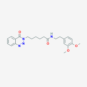 molecular formula C23H28N4O4 B2365517 N-(3,4-dimethoxyphenethyl)-6-(4-oxobenzo[d][1,2,3]triazin-3(4H)-yl)hexanamide CAS No. 440330-88-1
