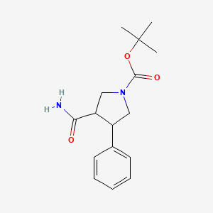 molecular formula C16H22N2O3 B2365518 Tert-butyl 3-carbamoyl-4-phenylpyrrolidine-1-carboxylate CAS No. 1824468-32-7