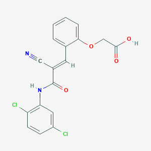 B2365522 2-[2-[(E)-2-cyano-3-(2,5-dichloroanilino)-3-oxoprop-1-enyl]phenoxy]acetic acid CAS No. 1054478-60-2