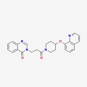 molecular formula C25H24N4O3 B2365526 3-(3-oxo-3-(4-(quinolin-8-yloxy)piperidin-1-yl)propyl)quinazolin-4(3H)-one CAS No. 1904137-35-4