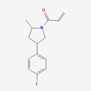 molecular formula C14H16FNO B2365536 1-[4-(4-Fluorophenyl)-2-methylpyrrolidin-1-yl]prop-2-en-1-one CAS No. 2189108-17-4