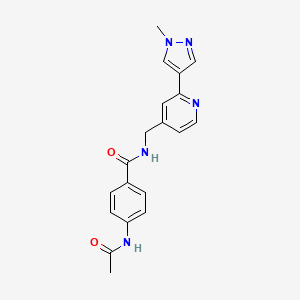 4-acetamido-N-((2-(1-methyl-1H-pyrazol-4-yl)pyridin-4-yl)methyl)benzamide