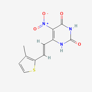 6-[(E)-2-(3-methylthiophen-2-yl)ethenyl]-5-nitropyrimidine-2,4-diol