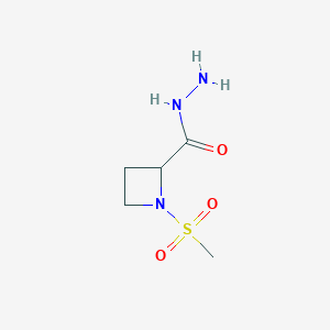 molecular formula C5H11N3O3S B2365545 1-Methanesulfonylazetidine-2-carbohydrazide CAS No. 1779481-68-3