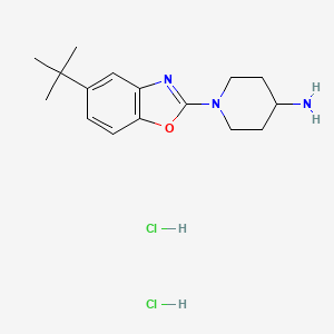 molecular formula C16H25Cl2N3O B2365564 1-(5-Tert-butyl-1,3-benzoxazol-2-yl)-4-piperidinamine dihydrochloride CAS No. 1609399-96-3