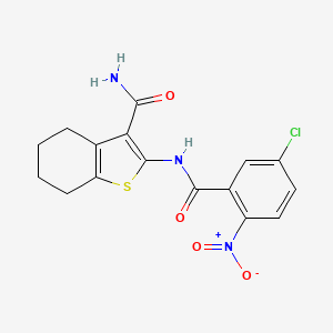 molecular formula C16H14ClN3O4S B2365575 2-(5-CHLORO-2-NITROBENZAMIDO)-4,5,6,7-TETRAHYDRO-1-BENZOTHIOPHENE-3-CARBOXAMIDE CAS No. 330201-37-1