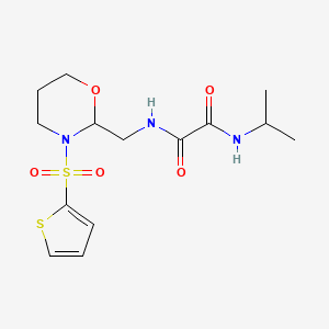 molecular formula C14H21N3O5S2 B2365579 N-(propan-2-yl)-N'-{[3-(thiophene-2-sulfonyl)-1,3-oxazinan-2-yl]methyl}ethanediamide CAS No. 872986-91-9