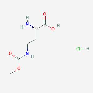 molecular formula C6H13ClN2O4 B2365584 (2S)-2-amino-4-[(methoxycarbonyl)amino]butanoicacidhydrochloride CAS No. 2580104-27-2