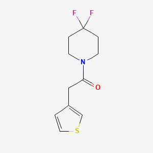molecular formula C11H13F2NOS B2365593 1-(4,4-Difluoropiperidin-1-yl)-2-(thiophen-3-yl)ethan-1-one CAS No. 2329416-54-6